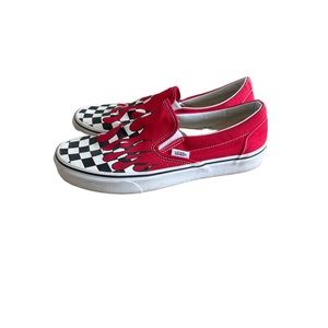 Vans slip on checkerboard flame Mens 7.5 womens 9